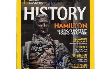 2016 National Geographic Hamilton History Magazine Signed By (8) With Lin Manuel Miranda, Christopher Jackson, Thomas Kail & Jasmine Cephas Jones (ACOA)