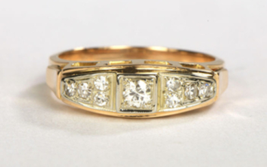 Ring - 18 kt yellow gold - 0.09 ct Diamond - Size: 55 EU