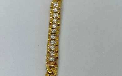 22 kt. Yellow gold - Bracelet - Diamonds