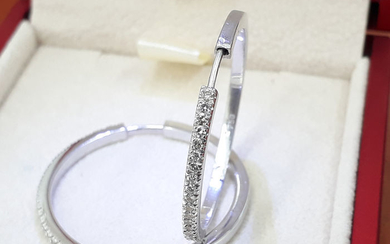 18 kt. White gold - Earrings - 0.83 ct Diamond - Diamond