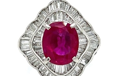 3.27 GIA Certified Burma Ruby Ring