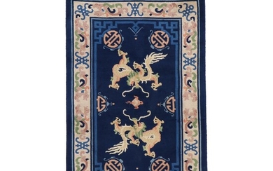 3'5 x 6'1 Hand-Knotted Chinese Dragon Area Rug