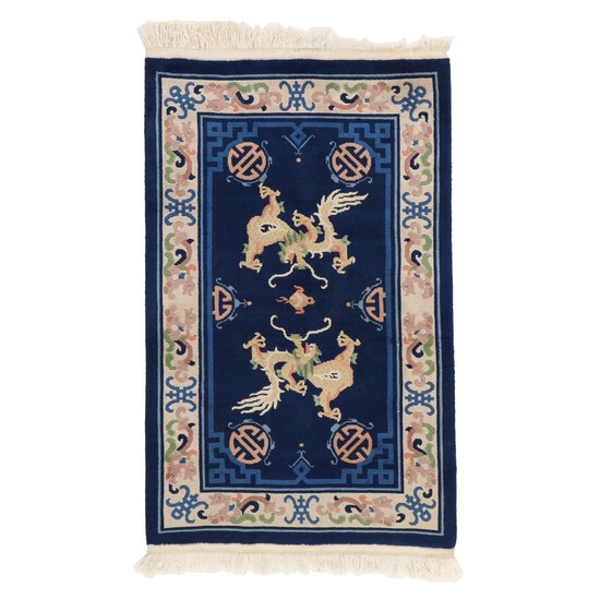 3'5 x 6'1 Hand-Knotted Chinese Dragon Area Rug