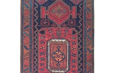 4 x 10 Red Semi-Antique Persian Hamadan Runner