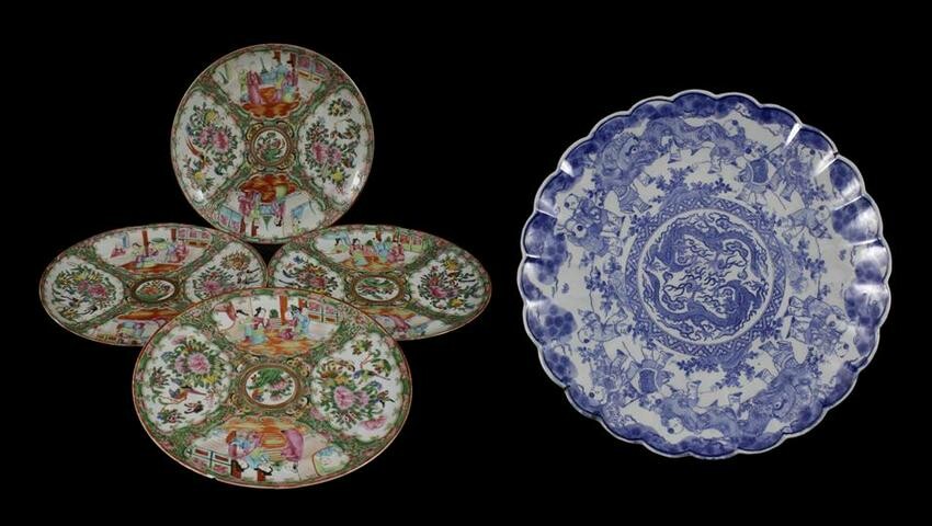5 Cantonese porcelain dishes