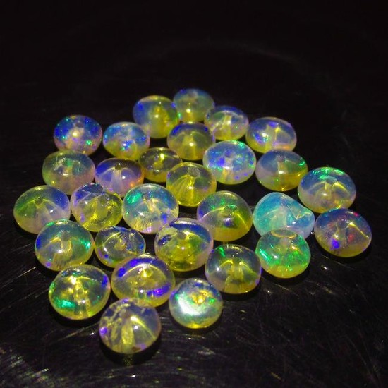5.58 Ct Genuine 29 Ethiopian Drilled Round Opal Beads