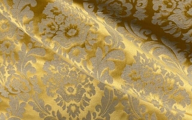 600x140 cm rich gold san leucio damask fabric (2) - Louis XVI - Resin/Polyester, Silk - 21st century