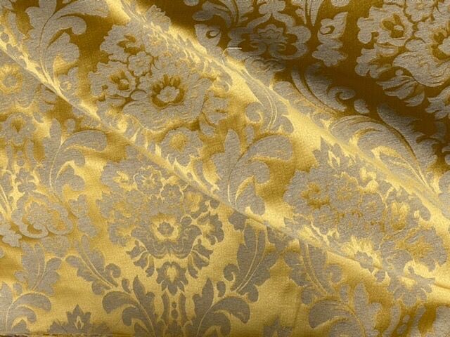 600x140 cm rich gold san leucio damask fabric (2) - Louis XVI - Resin/Polyester, Silk - 21st century