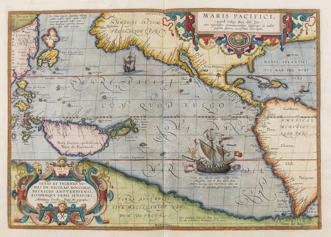 Pacific Ocean.- Ortelius (Abraham) Maris Pacifici, (quod vulgo Mar del Zur), [1589].