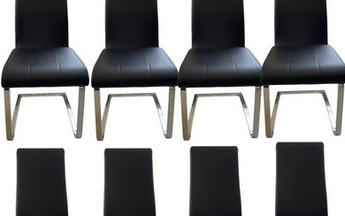 8 COASTER ANGES BLACK & CHROME DINING CHAIRS
