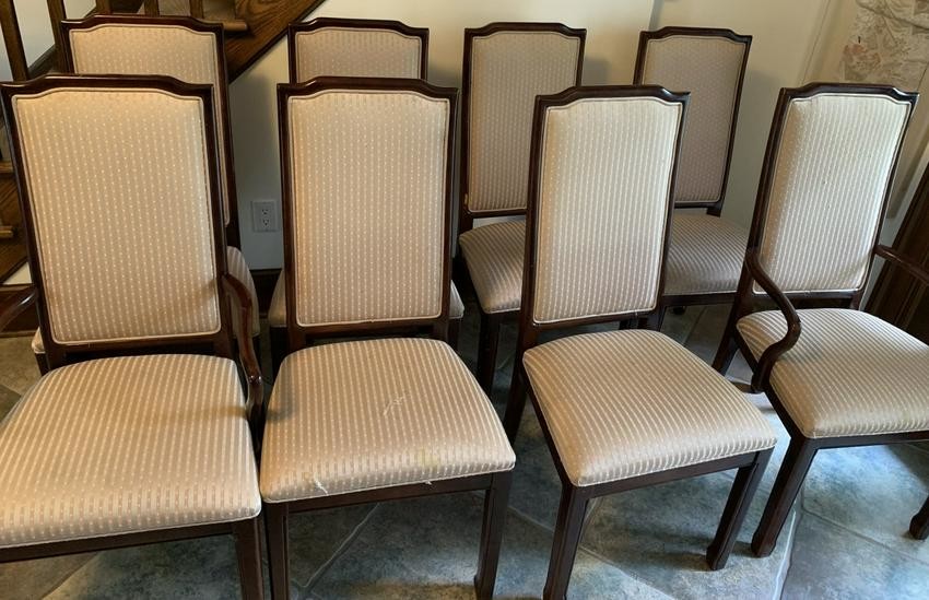 8 Parsons Style Custom Upholstered Dining Chairs