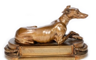A finely cast brass dog.