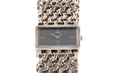 OMEGA - a lady's silver De Ville bracelet watch.