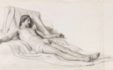 Paul Delaroche Paris, 1797 - 1856 Etude pour le Christ mort