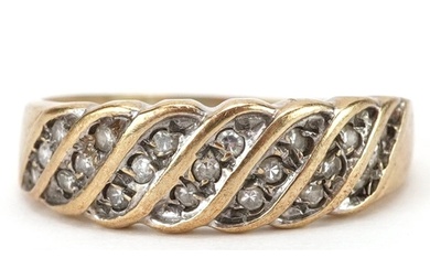 9ct gold diamond cluster ring set with twenty one diamonds, ...