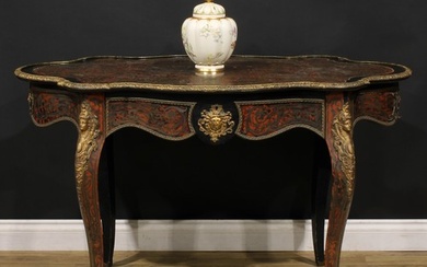 A 19th century gilt metal mounted Boulle and ebonised serpen...