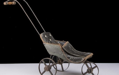 A 19th century three-wheeled dolls’ pushchair