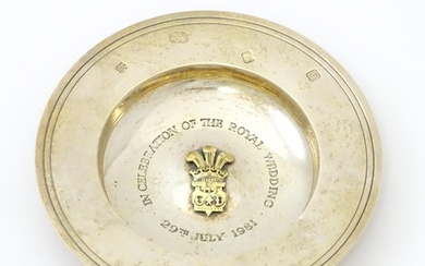 A Charles & Diana Royal Wedding commemorative silver dish of...