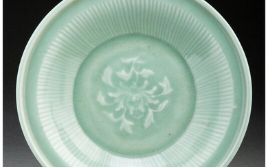 A Chinese Longquan Celadon Dish 2-3/4 x 11-3/4 i