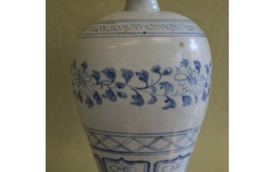 A Chinese blue and white decorated Meiping shape vase.