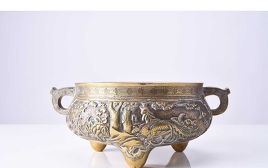 A Chinese bronze censer, Xuande seal mark but 19th century O...