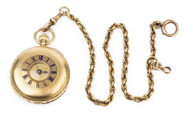 A George V 18ct gold half hunter pocket watch, the...