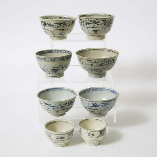 A Group of Eight 'Hoi An Hoard' Vietnamese Blue and