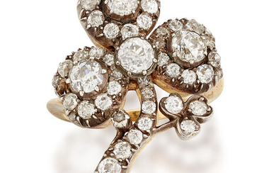 A LATE 19TH CENTURY DIAMOND CLUSTER LATER MOUNTED AS A RING