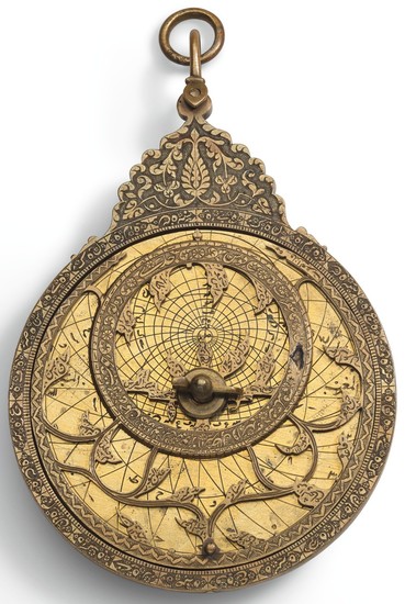 A PLANOSPHERIC BRASS ASTROLABE, SIGNED BY HAJJI 'ALI, PERSIA, LATE 18TH CENTURY