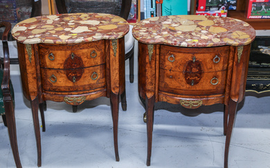 A Pair of 19th Century French Bedside Stands
