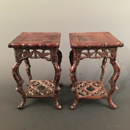A Pair of Chinese Hardwood Table