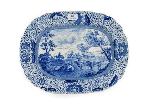A Pearlware Meat Platter from the Durham Ox Series, circa...
