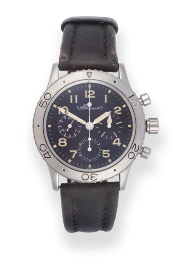 A Stainless Steel Automatic Chronograph Wristwatch, signed Breguet, model: Type XX Aeronavale, ref