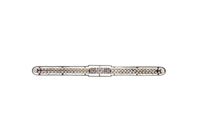 A diamond and seed pearl bar brooch