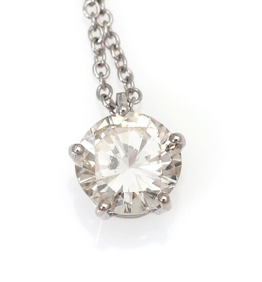 NOT SOLD. A diamond necklace with a pendant set with a diamond weighing app. 0.95 ct., mounted in 18k white gold. Top Cape/P. L. app. 42 cm. – Bruun Rasmussen Auctioneers of Fine Art