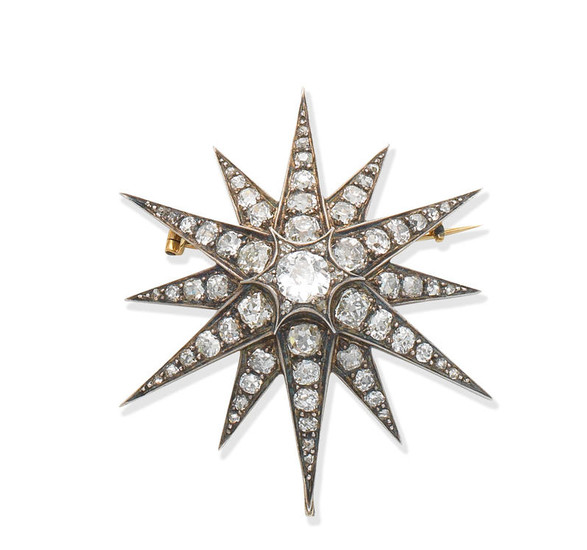 A diamond star brooch/pendant, circa 1890