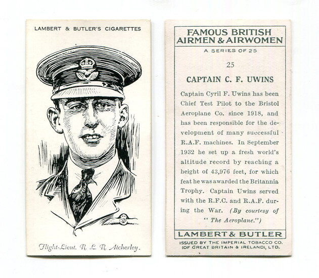 A large collection of cigarette and trade cards in wooden and metal drawers, including a set of 25 L