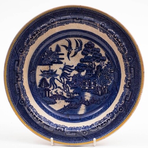 A late 19th century Allan Line blue and white soup bowl, by ...
