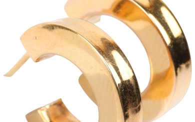 A pair of 9ct gold hoop earrings, with stud fittings, 18.2mm...
