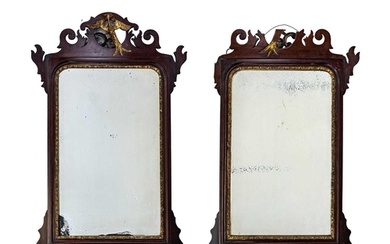 A pair of Georgian design fretwork pier mirrors 19th century...