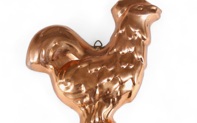 A shape, copper, in the shape of a rooster, Portugal.