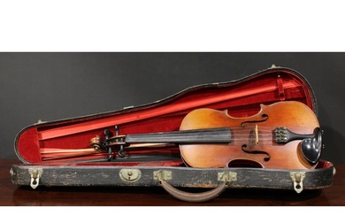 A violin, the two-piece back 36cm long excluding button, Str...