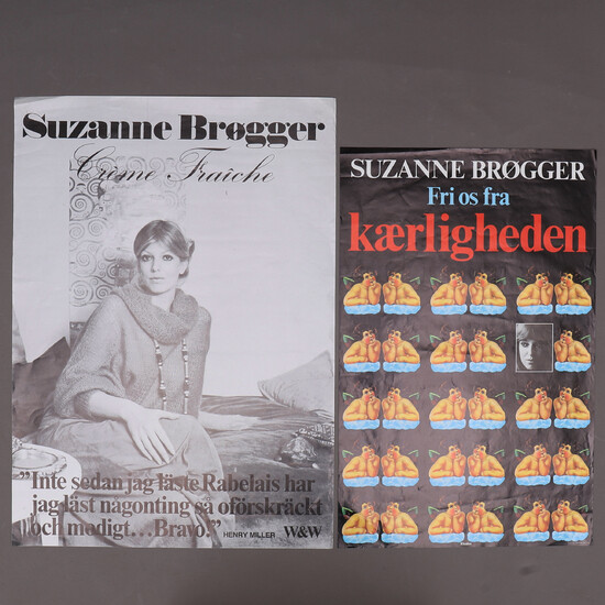 ADVERTISING POSTER, 2 pcs, offset printing, Suzanne Brøgger.