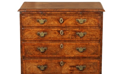 AN EARLY 18TH CENTURY WALNUT CHEST OF SMALL PROPORTIONS the ...