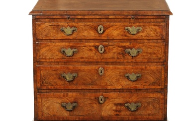 AN EARLY 18TH CENTURY WALNUT CHEST OF SMALL PROPORTIONS...