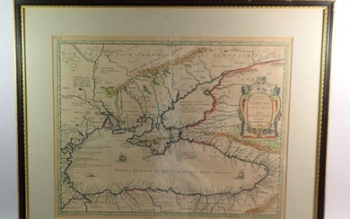 Abraham Ortelius - 17th century map of The Black Sea 'Ports ...