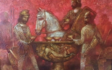 Abstract oil painting Scythian legend Anatoly
