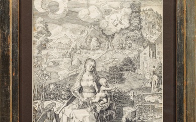 Aegidius Sadeler II (1570 Anvers - 1629 Prague) La Vierge à l'Enfant dans un paysage...
