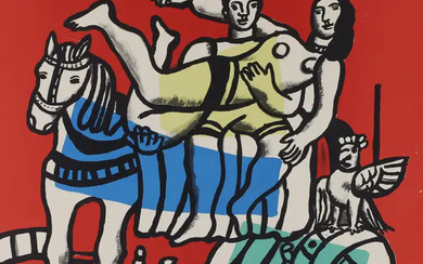 After Fernand Leger, French 1881-1955, Parade on Horseback (1953); lithograph in colours...