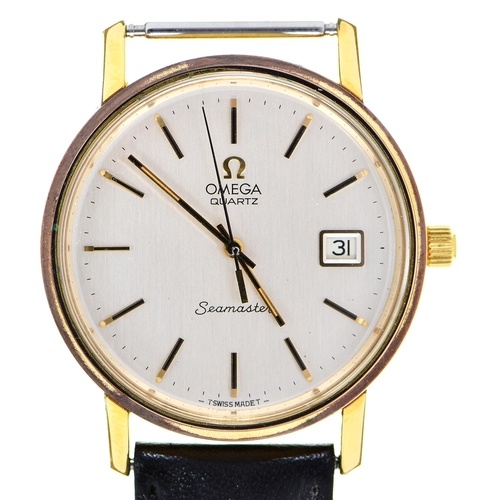 An Omega gold plated gentleman's wristwatch, Seamaster, quar...